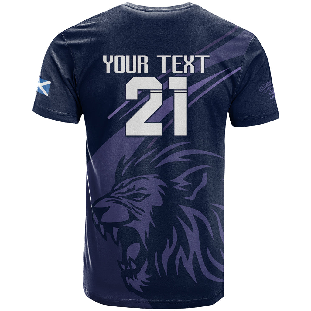 Custom Scotland Rugby T Shirt Scottish Lion Sporty Style - Wonder Print Shop