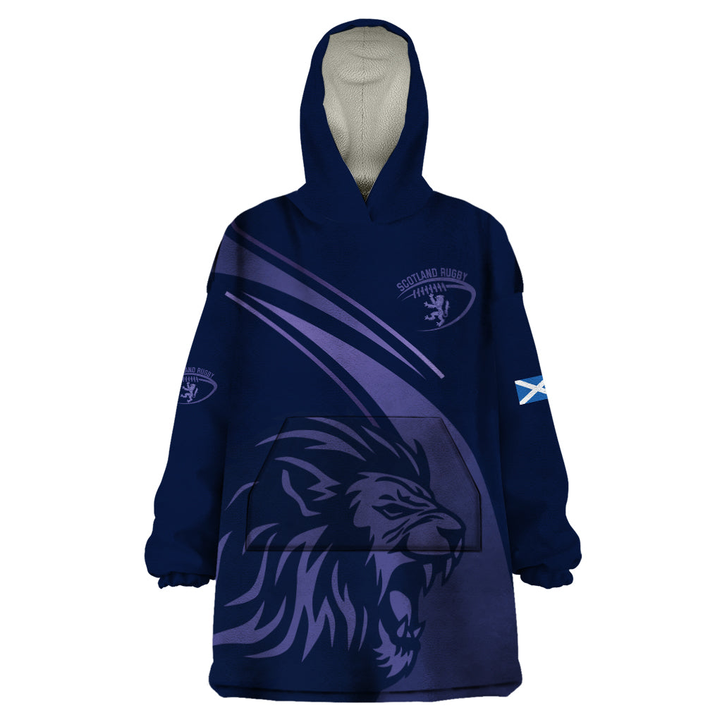Custom Scotland Rugby Wearable Blanket Hoodie Scottish Lion Sporty Style - Wonder Print Shop
