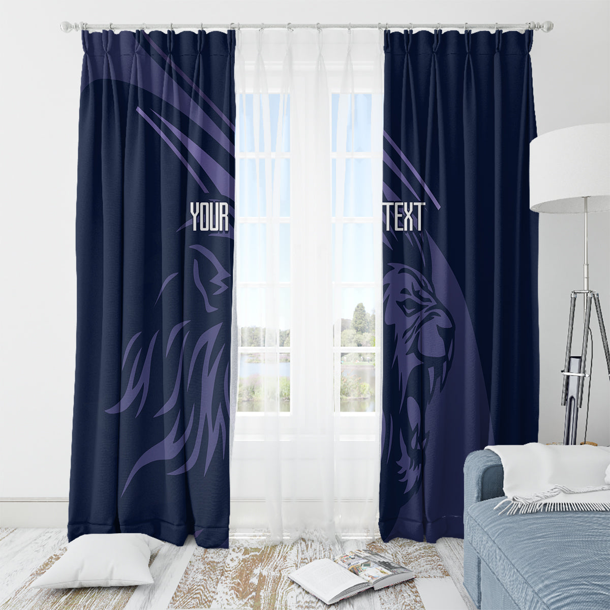 Custom Scotland Rugby Window Curtain Scottish Lion Sporty Style - Wonder Print Shop