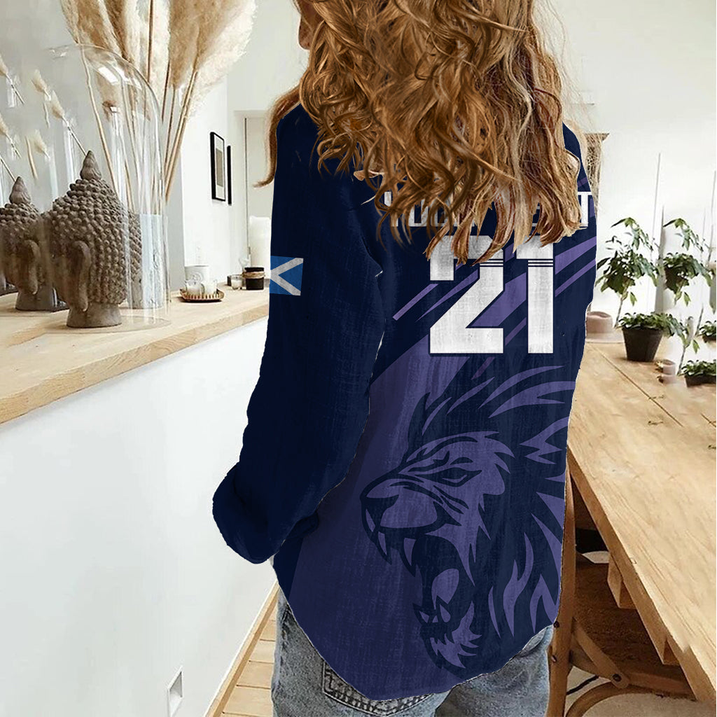 Custom Scotland Rugby Women Casual Shirt Scottish Lion Sporty Style - Wonder Print Shop