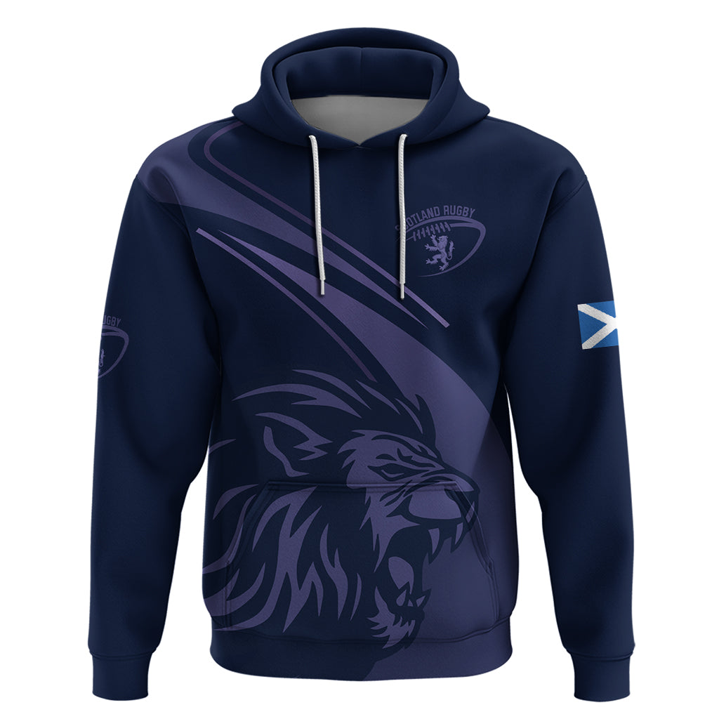 Custom Scotland Rugby Zip Hoodie Scottish Lion Sporty Style - Wonder Print Shop