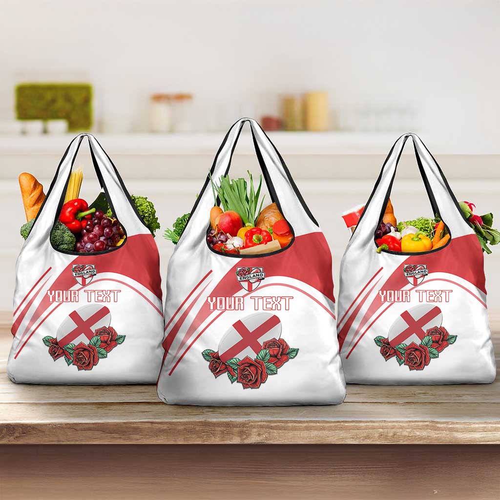 Custom England Rugby Grocery Bag Red Rose Sporty Style