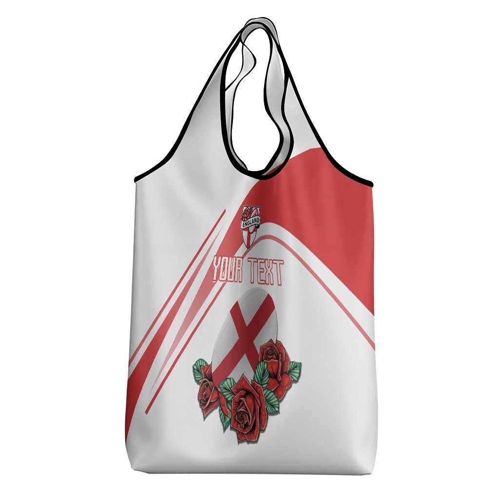 Custom England Rugby Grocery Bag Red Rose Sporty Style