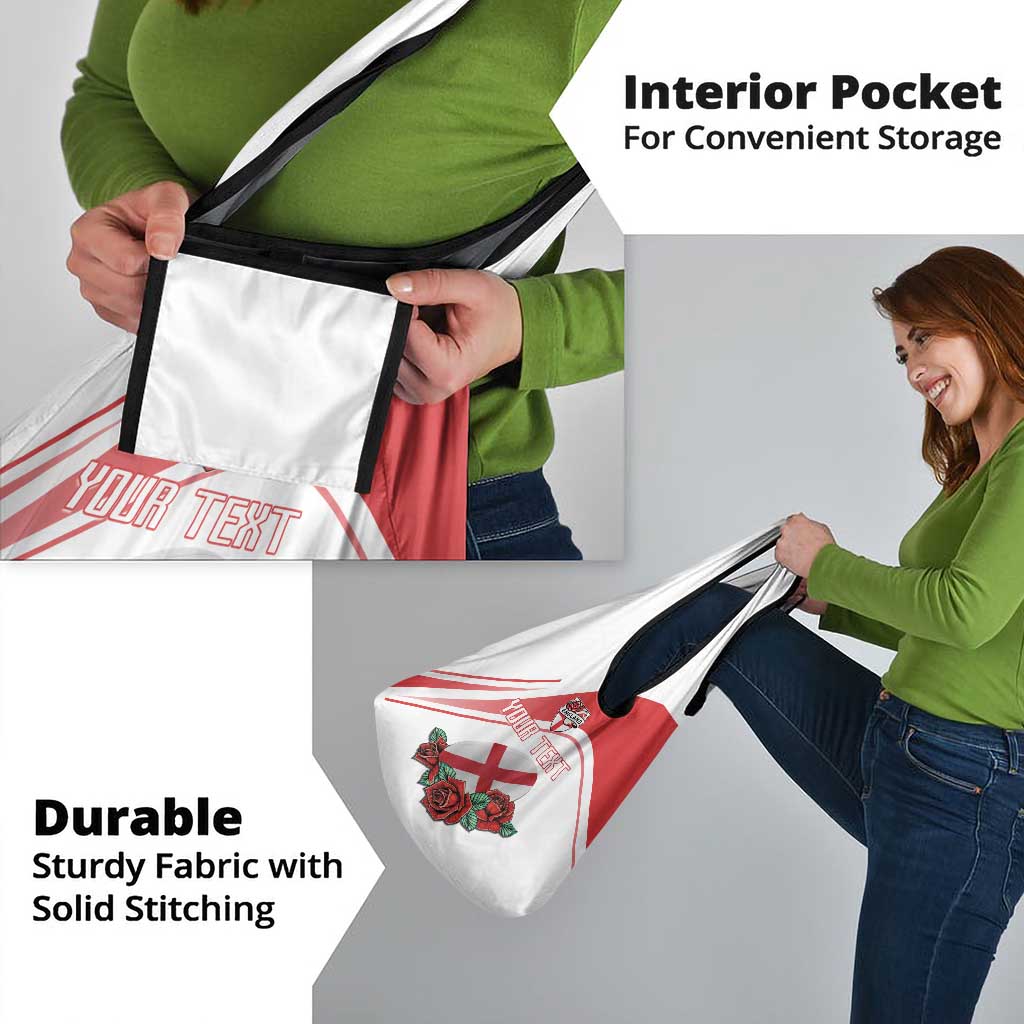 Custom England Rugby Grocery Bag Red Rose Sporty Style