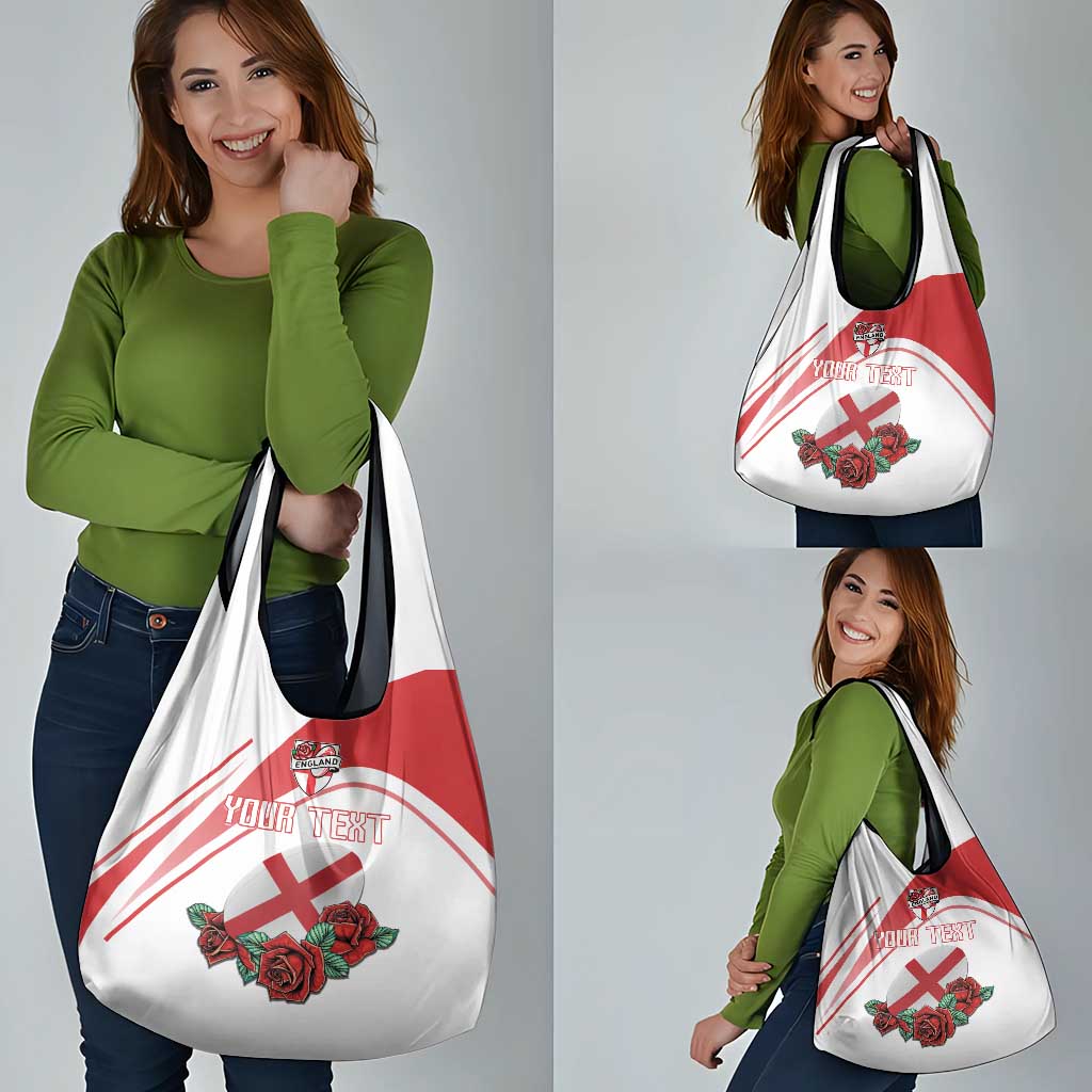 Custom England Rugby Grocery Bag Red Rose Sporty Style