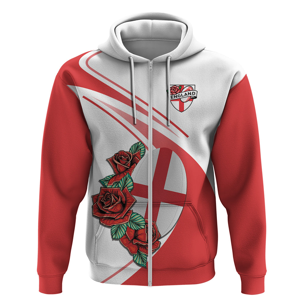 Custom England Rugby Hoodie Red Rose Sporty Style - Wonder Print Shop