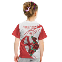 Custom England Rugby Kid T Shirt Red Rose Sporty Style - Wonder Print Shop