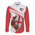 Custom England Rugby Long Sleeve Button Shirt Red Rose Sporty Style - Wonder Print Shop