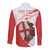Custom England Rugby Long Sleeve Button Shirt Red Rose Sporty Style - Wonder Print Shop