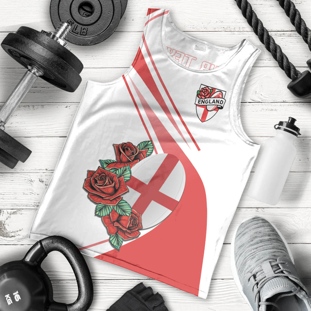 Custom England Rugby Men Tank Top Red Rose Sporty Style - Wonder Print Shop