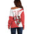 Custom England Rugby Off Shoulder Sweater Red Rose Sporty Style - Wonder Print Shop