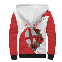 Custom England Rugby Sherpa Hoodie Red Rose Sporty Style - Wonder Print Shop