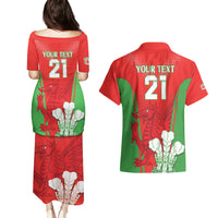 Custom Wales Rugby Couples Matching Puletasi and Hawaiian Shirt With Prince of Waless Feathers Go Cymru LT9 - Wonder Print Shop