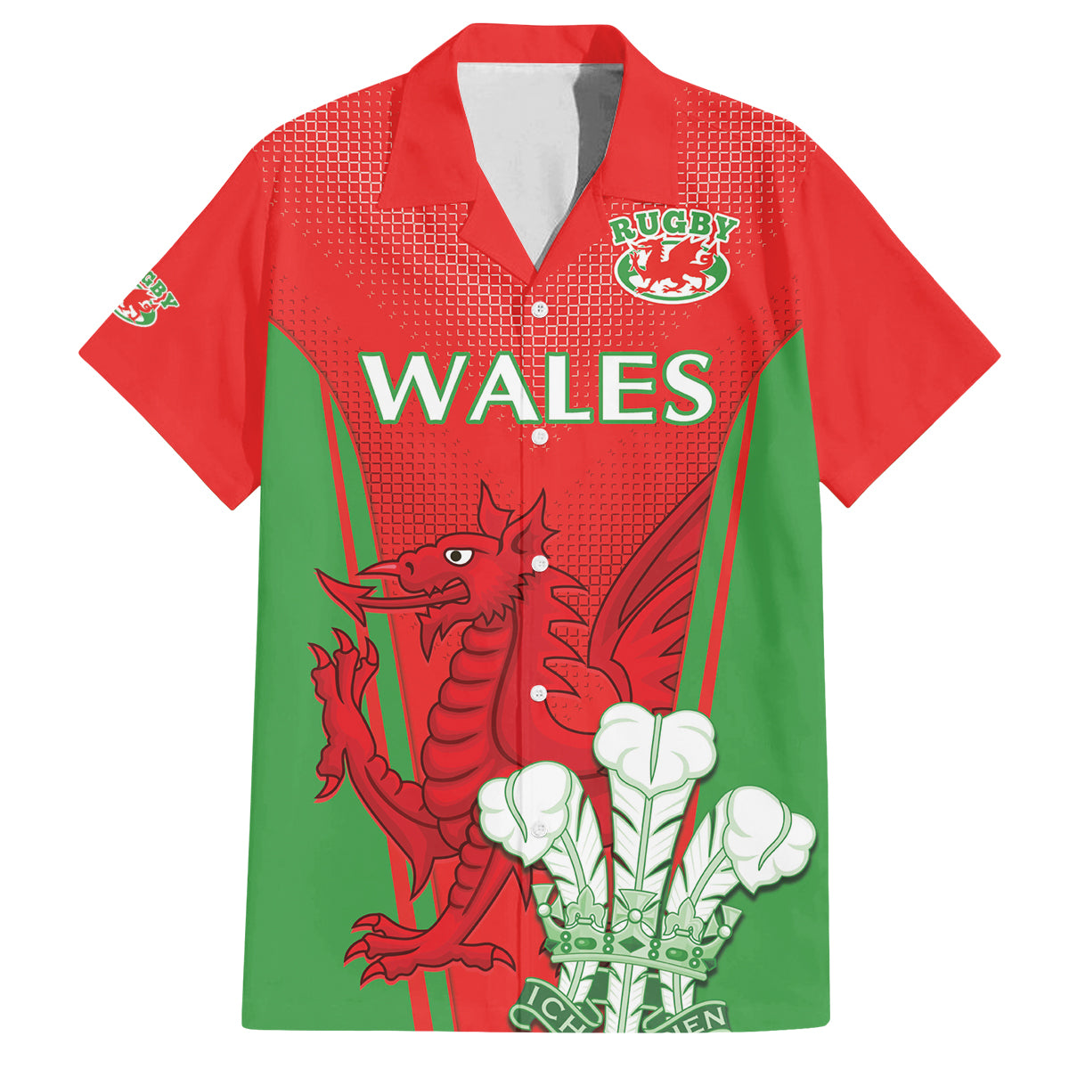 Custom Wales Rugby Family Matching Puletasi and Hawaiian Shirt With Prince of Waless Feathers Go Cymru - Wonder Print Shop