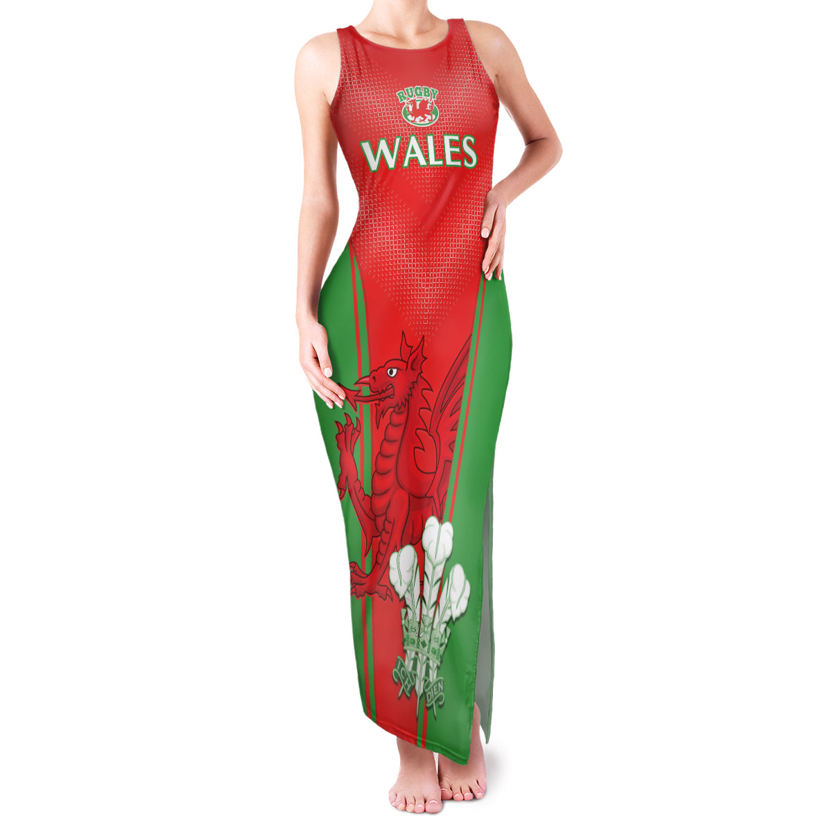 Custom Wales Rugby Family Matching Tank Maxi Dress and Hawaiian Shirt With Prince of Waless Feathers Go Cymru - Wonder Print Shop