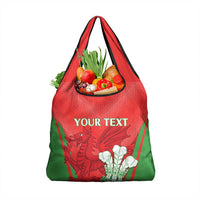Custom Wales Rugby Grocery Bag With Prince of Waless Feathers Go Cymru