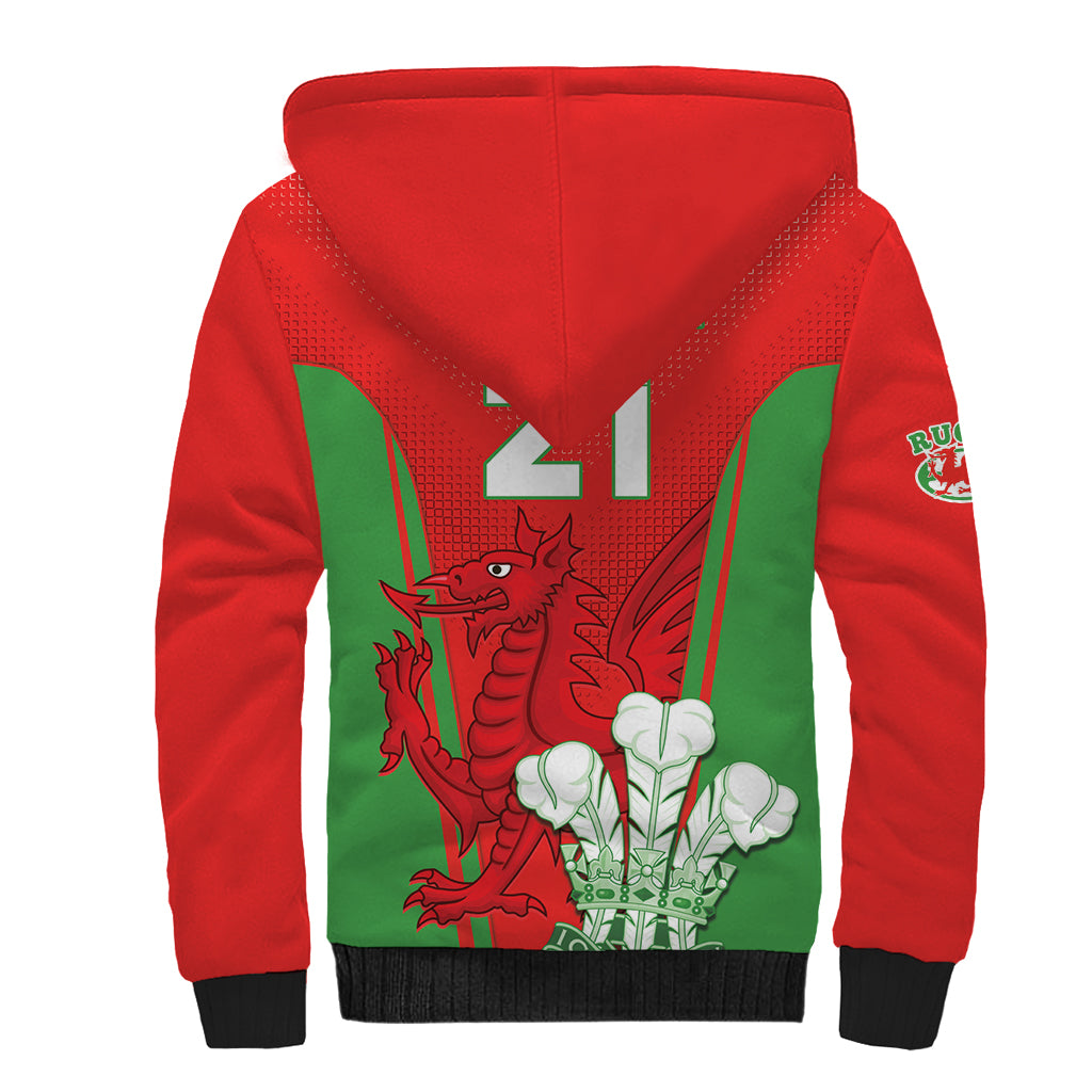 Custom Wales Rugby Sherpa Hoodie With Prince of Waless Feathers Go Cymru - Wonder Print Shop