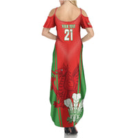 Custom Wales Rugby Summer Maxi Dress With Prince of Waless Feathers Go Cymru - Wonder Print Shop