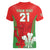 Custom Wales Rugby Women V Neck T Shirt With Prince of Waless Feathers Go Cymru - Wonder Print Shop