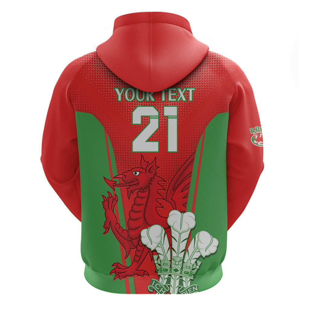 Custom Wales Rugby Zip Hoodie With Prince of Waless Feathers Go Cymru - Wonder Print Shop