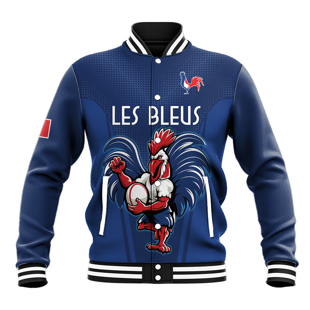 Custom France Rugby Baseball Jacket Le XV de France Gallic Rooster LT9 - Wonder Print Shop