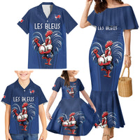 Custom France Rugby Family Matching Mermaid Dress and Hawaiian Shirt Le XV de France Gallic Rooster LT9 - Wonder Print Shop