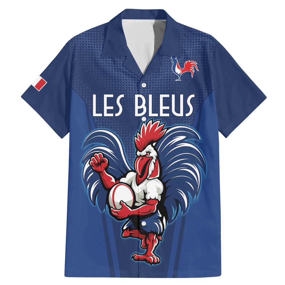 Custom France Rugby Family Matching Mermaid Dress and Hawaiian Shirt Le XV de France Gallic Rooster LT9 - Wonder Print Shop