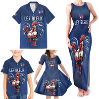 Custom France Rugby Family Matching Tank Maxi Dress and Hawaiian Shirt Le XV de France Gallic Rooster - Wonder Print Shop