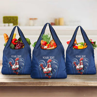 Custom France Rugby Grocery Bag Le XV de France Gallic Rooster