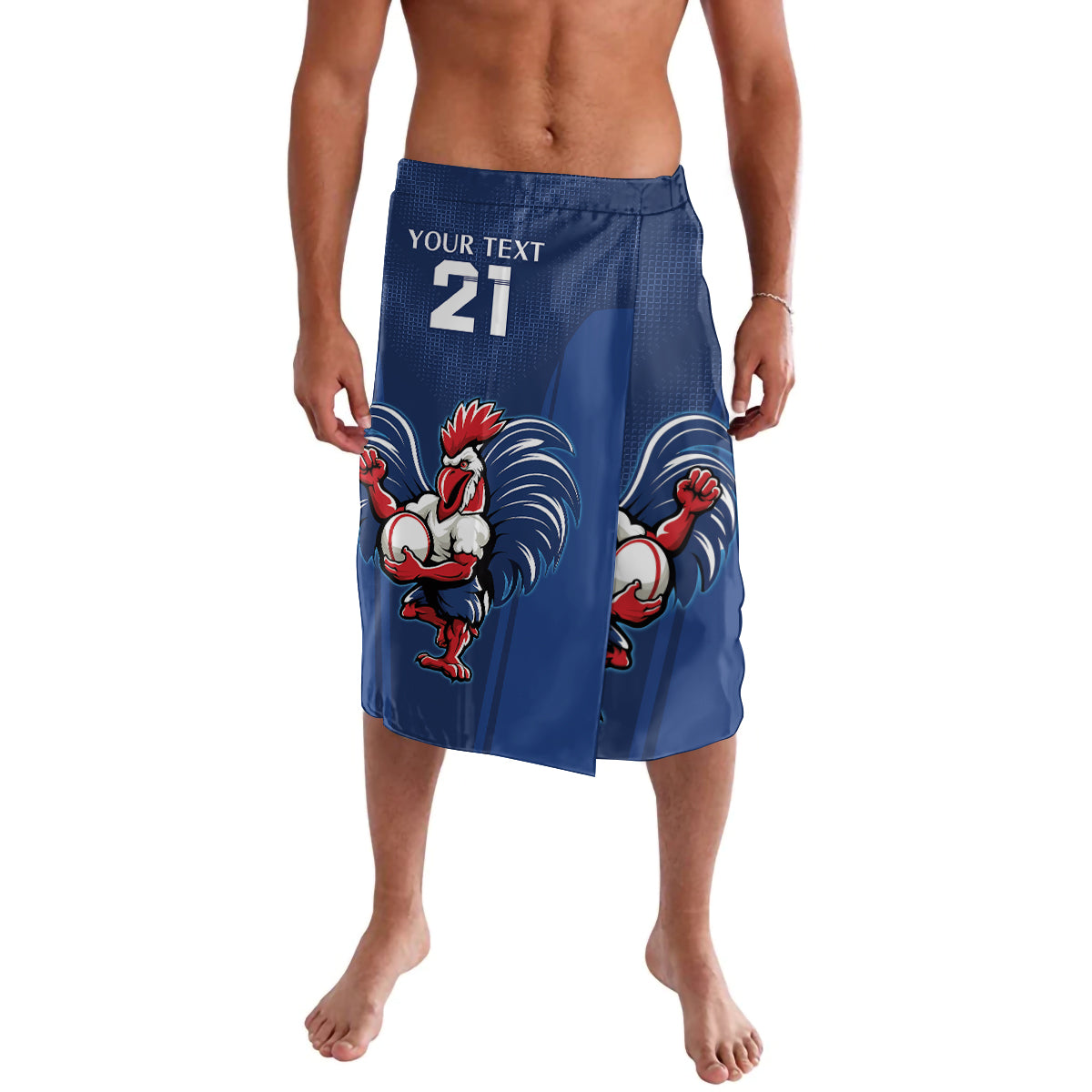 Custom France Rugby Lavalava Le XV de France Gallic Rooster