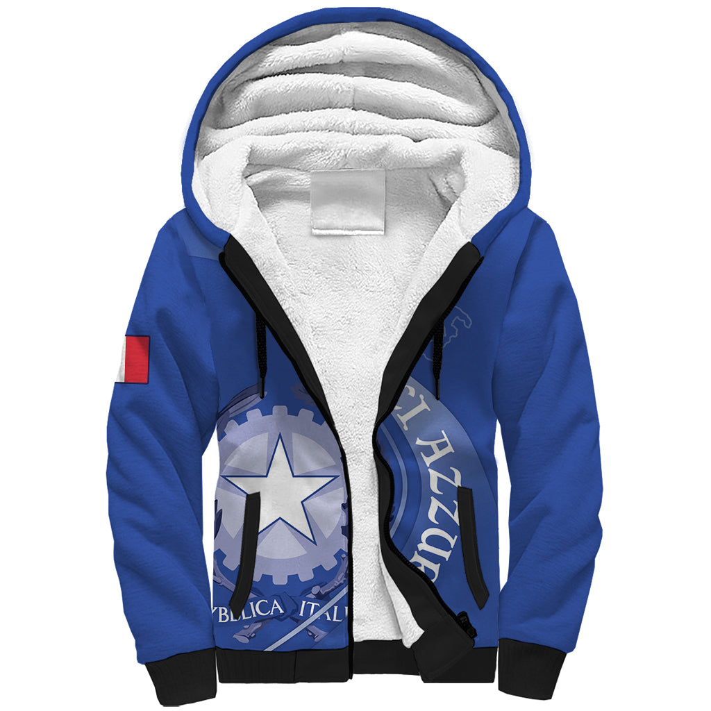 Custom Italy Rugby Sherpa Hoodie Come On Gli Azzurri - Wonder Print Shop