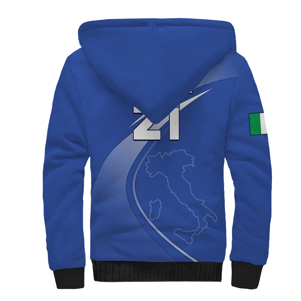 Custom Italy Rugby Sherpa Hoodie Come On Gli Azzurri - Wonder Print Shop