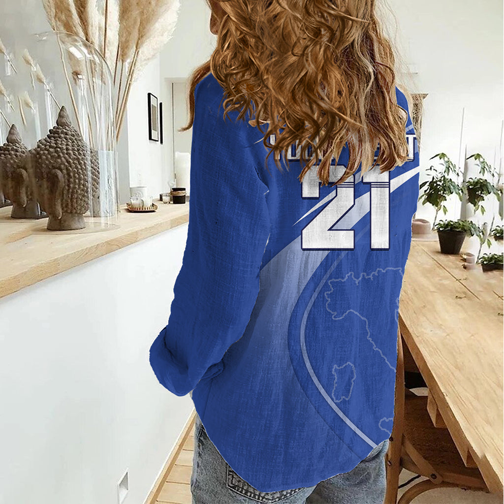 Custom Italy Rugby Women Casual Shirt Come On Gli Azzurri - Wonder Print Shop