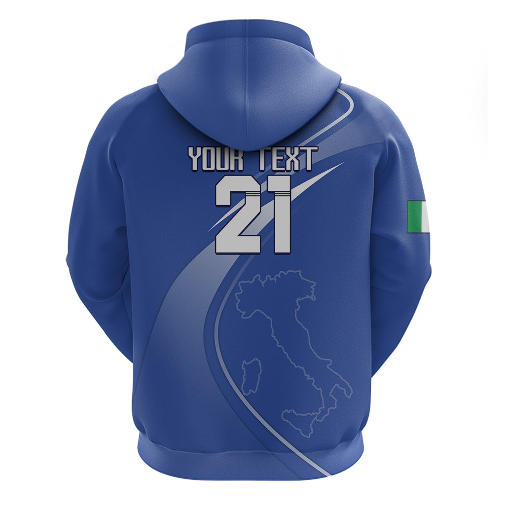 Custom Italy Rugby Zip Hoodie Come On Gli Azzurri - Wonder Print Shop