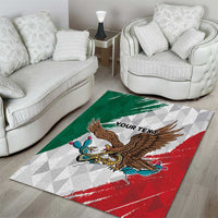 Eagle Devouring Snake Mexican Emblem Personalized Area Rug Grunge Flag Style