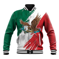Eagle Devouring Snake Mexican Emblem Personalized Baseball Jacket Grunge Flag Style