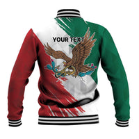 Eagle Devouring Snake Mexican Emblem Personalized Baseball Jacket Grunge Flag Style