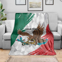 Eagle Devouring Snake Mexican Emblem Personalized Blanket Grunge Flag Style