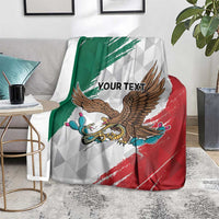 Eagle Devouring Snake Mexican Emblem Personalized Blanket Grunge Flag Style