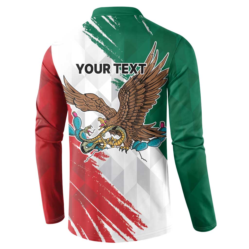 Eagle Devouring Snake Mexican Emblem Personalized Button Sweatshirt Grunge Flag Style
