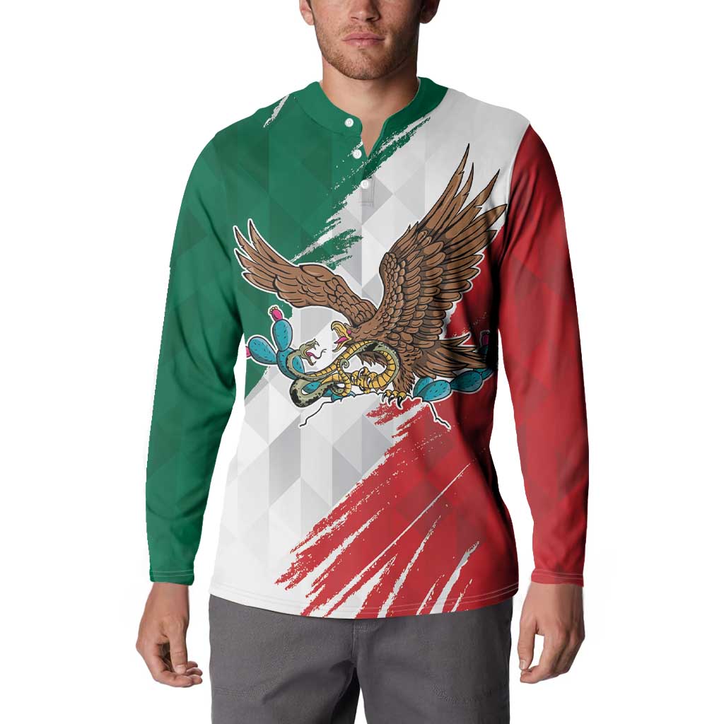 Eagle Devouring Snake Mexican Emblem Personalized Button Sweatshirt Grunge Flag Style