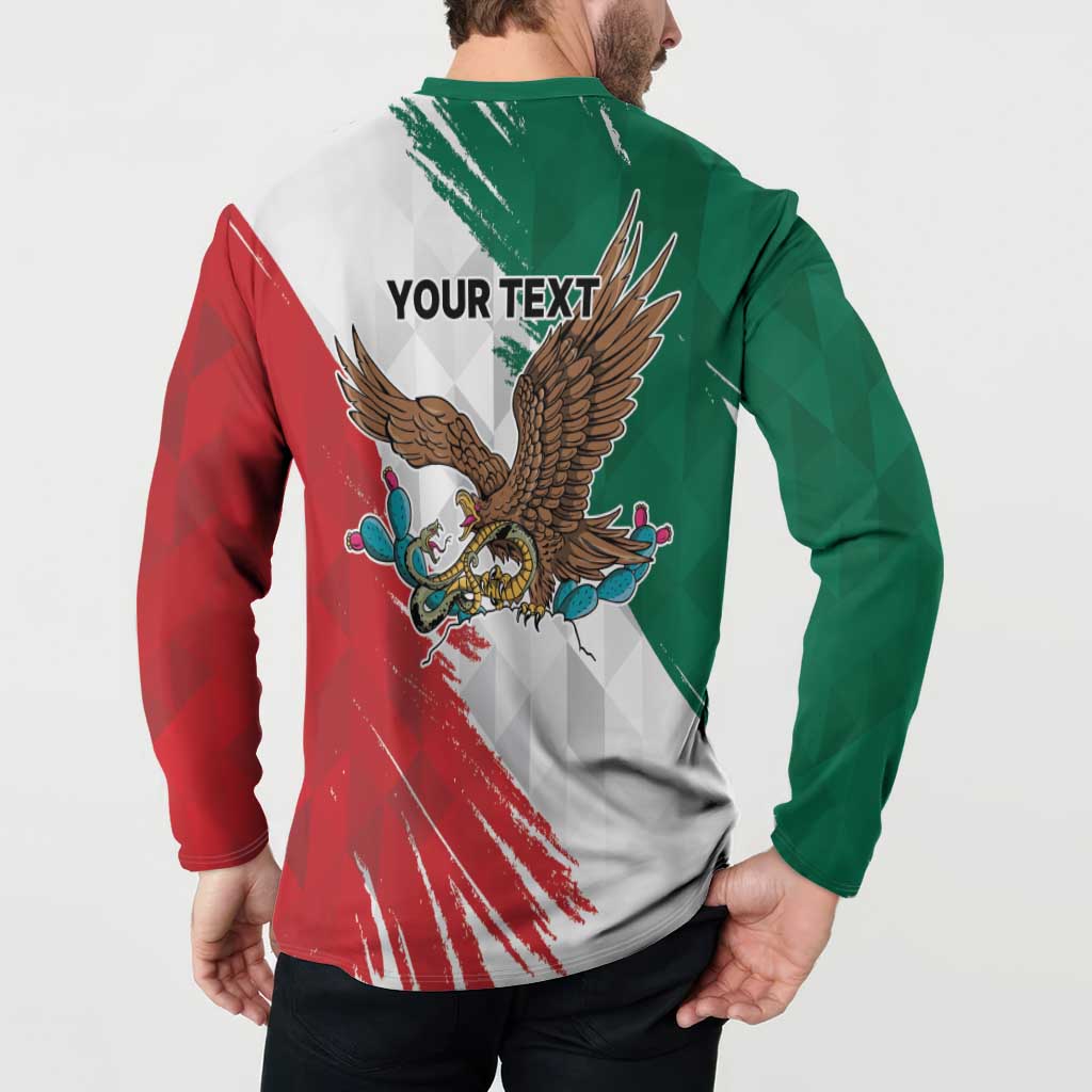 Eagle Devouring Snake Mexican Emblem Personalized Button Sweatshirt Grunge Flag Style