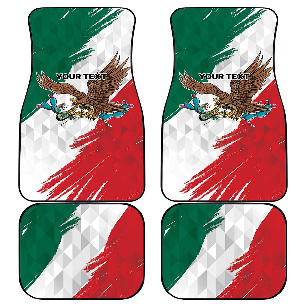 Eagle Devouring Snake Mexican Emblem Personalized Car Mats Grunge Flag Style