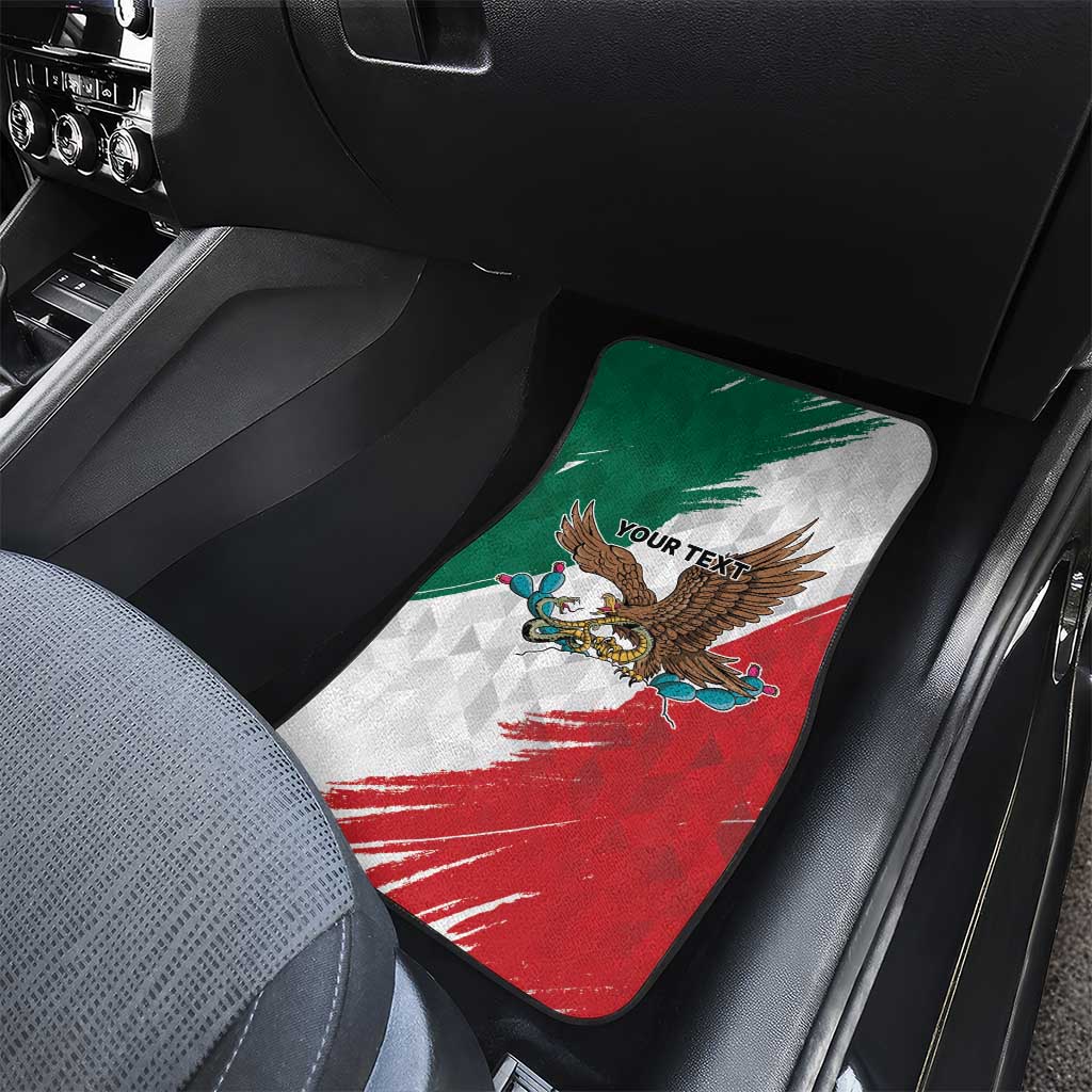 Eagle Devouring Snake Mexican Emblem Personalized Car Mats Grunge Flag Style