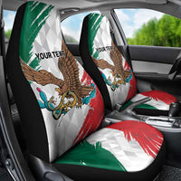 Eagle Devouring Snake Mexican Emblem Personalized Car Seat Cover Grunge Flag Style