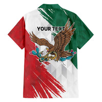 Eagle Devouring Snake Mexican Emblem Personalized Family Matching Off Shoulder Short Dress and Hawaiian Shirt Grunge Flag Style