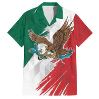 Eagle Devouring Snake Mexican Emblem Personalized Family Matching Puletasi and Hawaiian Shirt Grunge Flag Style