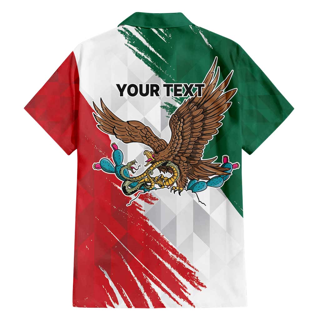Eagle Devouring Snake Mexican Emblem Personalized Family Matching Puletasi and Hawaiian Shirt Grunge Flag Style
