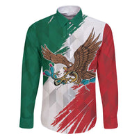 Eagle Devouring Snake Mexican Emblem Personalized Family Matching Short Sleeve Bodycon Dress and Hawaiian Shirt Grunge Flag Style