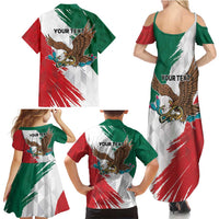 Eagle Devouring Snake Mexican Emblem Personalized Family Matching Summer Maxi Dress and Hawaiian Shirt Grunge Flag Style